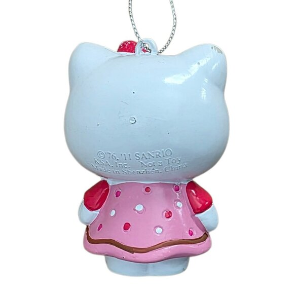 2011 Sanrio Hello Kitty Christmas Ornament Pink Polka Dot Dress Cat Kurt Adler - Picture 4 of 9